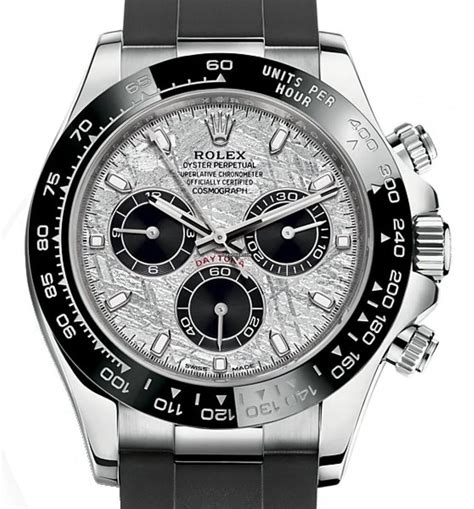 rolex daytona white gold oysterflex review|daytona white gold meteorite dial.